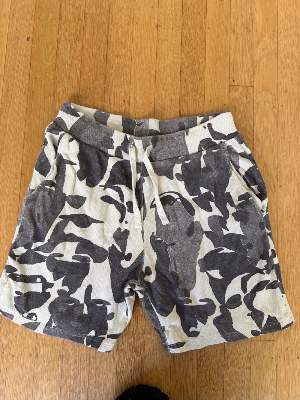 Zara Black and White Camouflage Print Men’s Shorts